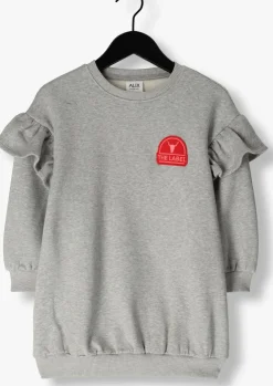 lichtgrijze alix mini mini jurk ruffles sweat dress