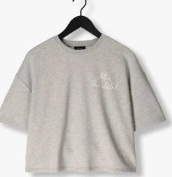 lichtgrijze alix the label t-shirt ladies knitted sweat t-shirt
