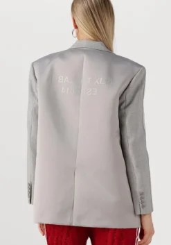 lichtgrijze alix the label blazer woven flowy blazer