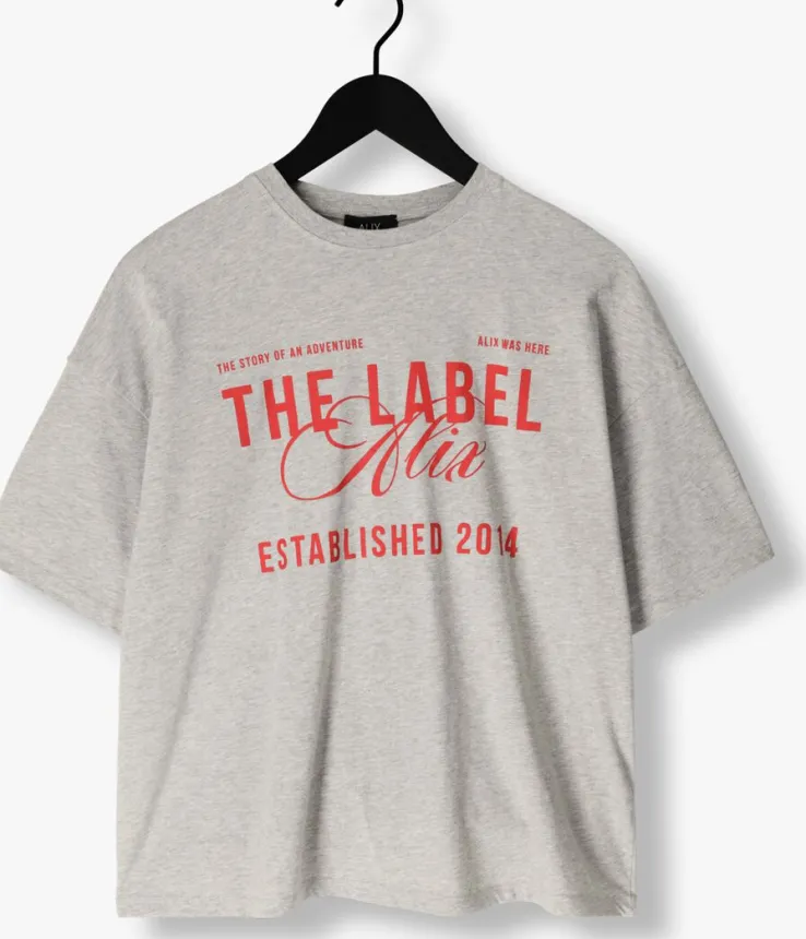 lichtgrijze alix the label t-shirt ladies knitted the label t-shirt
