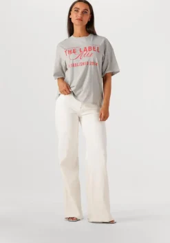 lichtgrijze alix the label t-shirt ladies knitted the label t-shirt