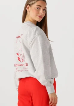 lichtgrijze another label sweater jaxy flower sweat