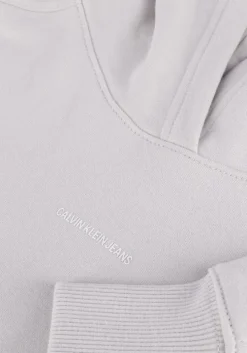 lichtgrijze calvin klein trui micro branding hoodie