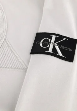 lichtgrijze calvin klein sweater badge crew neck