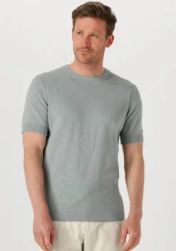 lichtgrijze cast iron t-shirt cotton blend slub