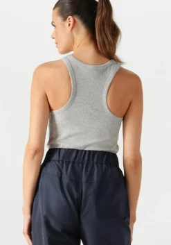 lichtgrijze co'couture top saharacc embroidery tank top