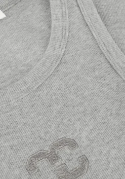 lichtgrijze co'couture top saharacc embroidery tank top