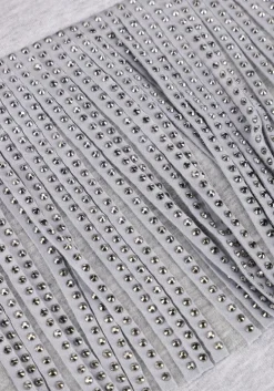 lichtgrijze co'couture trui studcc fringe sweat