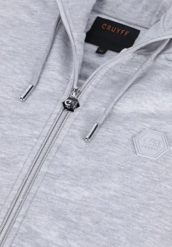 lichtgrijze cruyff vest aimar zip thu - 280 gsm brushback woven overlayers