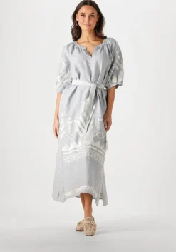 lichtgrijze greek archaic kori maxi jurk 230654
