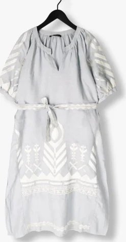 lichtgrijze greek archaic kori maxi jurk 230654