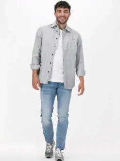 lichtgrijze g-star raw casual overhemd secret utility reg shirt