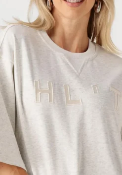 lichtgrijze haute l'amitié top hlt ss logo sweat