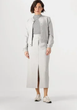 lichtgrijze jansen amsterdam midirok georgie rok hvm 683 overknee slit at cf