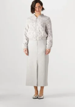 lichtgrijze jansen amsterdam midirok georgie rok hvm 683 overknee slit at cf