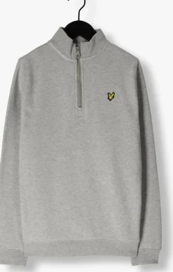lichtgrijze lyle & scott sweater quarter zip pullover