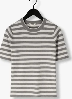 lichtgrijze object t-shirt objester s/s new knit pullover