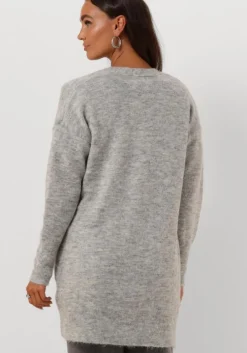 lichtgrijze selected femme vest lulu new ls knit long cardigan b