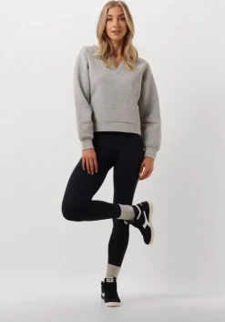 lichtgrijze selected femme trui slfjamila ls v-neck sweat