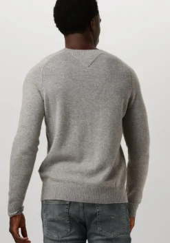 lichtgrijze tommy hilfiger trui lambswool crew neck