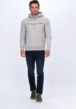 lichtgrijze tommy hilfiger sweater tommy logo hoody