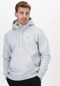 lichtgrijze tommy jeans sweater tjm regular fleece hoodie