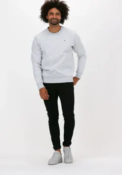 lichtgrijze tommy jeans sweater tjm regular fleece c neck