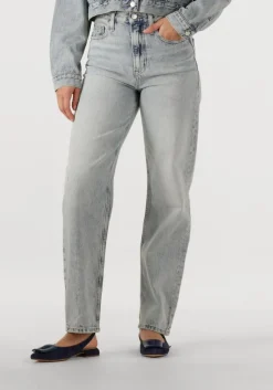 lichtgrijze tommy jeans straight leg jeans layla hr slim str bi6012