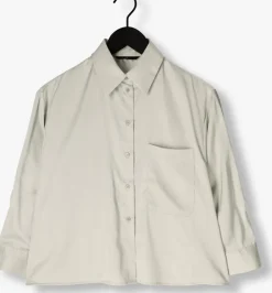 lichtgrijze withblack blouses wblpaddie sateen shirt