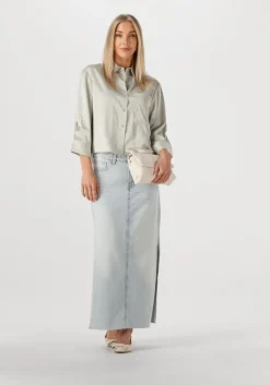 lichtgrijze withblack blouses wblpaddie sateen shirt