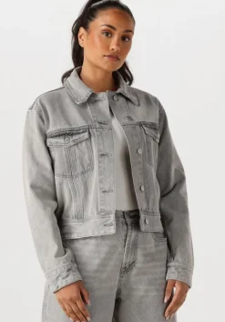 lichtgrijze withblack jack wblabigale denim jacket