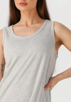 lichtgrijze withblack maxi jurk wbldordi long tank dress