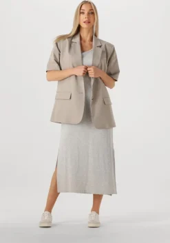 lichtgrijze withblack maxi jurk wbldordi long tank dress