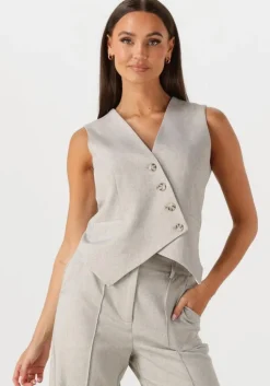 lichtgrijze y.a.s. gilet yasbri waistcoat