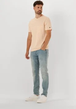 lichtroze cast iron t-shirt short sleeve r-neck regular fit cotton slub