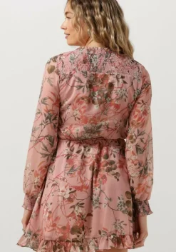 lichtroze guess mini jurk ss vanessa flare dress