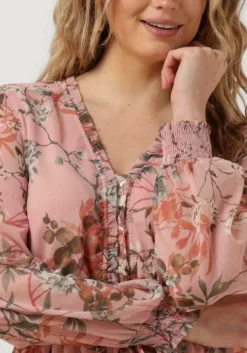 lichtroze guess mini jurk ss vanessa flare dress