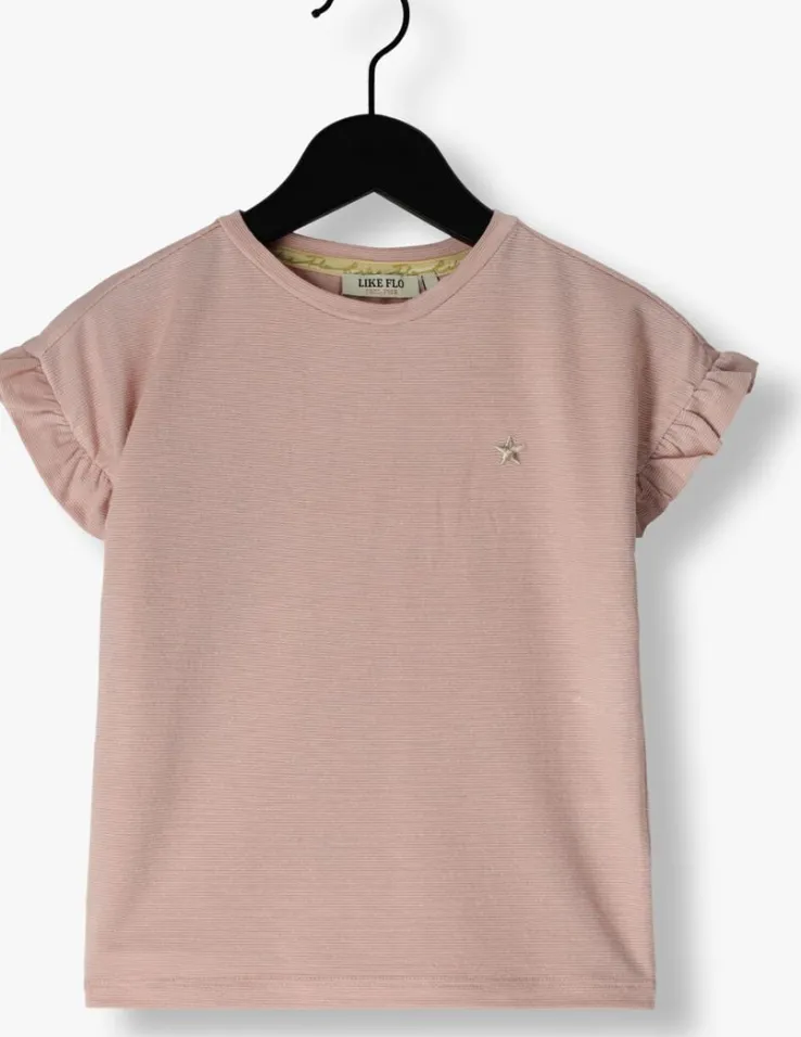 lichtroze like flo t-shirt flo glitter shirt