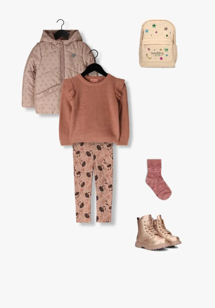 lichtroze looxs little gewatteerde jas 2331-7241-761