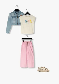 lichtroze nono pantalon sayla twill palazzo pants + braided cord