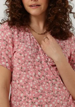 lichtroze object midi jurk objema elise s/s long wrap dress