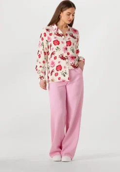 lichtroze pom amsterdam pantalon wide leg rose