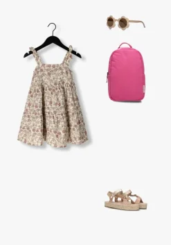 lichtroze rylee + cru mini jurk ruffle swing dress bloom