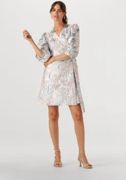 lichtroze selected femme mini jurk slfdemmi-siv ss wrap dress