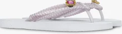 lichtroze uzurii teenslippers pink macrame switch