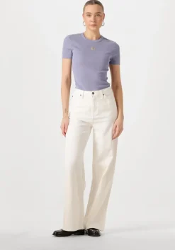 lila calvin klein t-shirt washed woven label rib fit tee