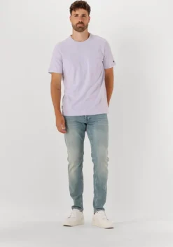 lila cast iron t-shirt short sleeve r-neck regular fit cotton slub