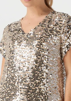 metallic bruuns bazaar midi jurk biara dress