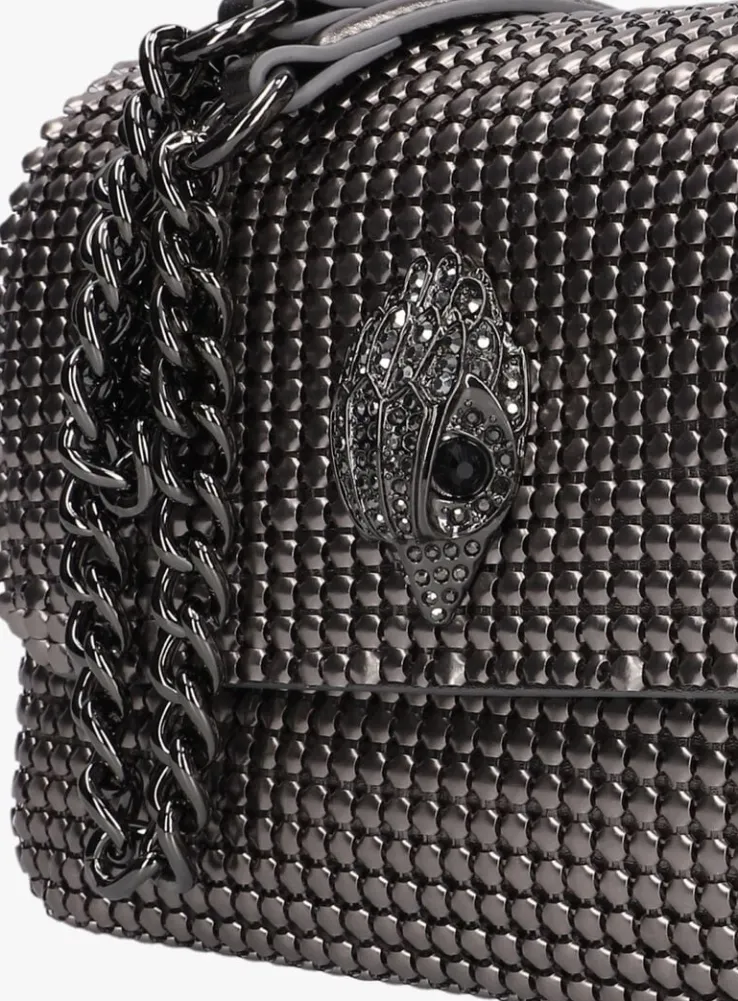 metallic kurt geiger london schoudertas kensington chainmail