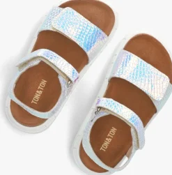 metallic ton & ton platte sandalen ulla